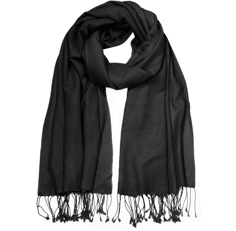 TZ Promise Women's Pashmina Shawls and Wraps for Evening Dress Soft Wedding Bridal Winter Warm Long Large Scarves (Black) - Image 5